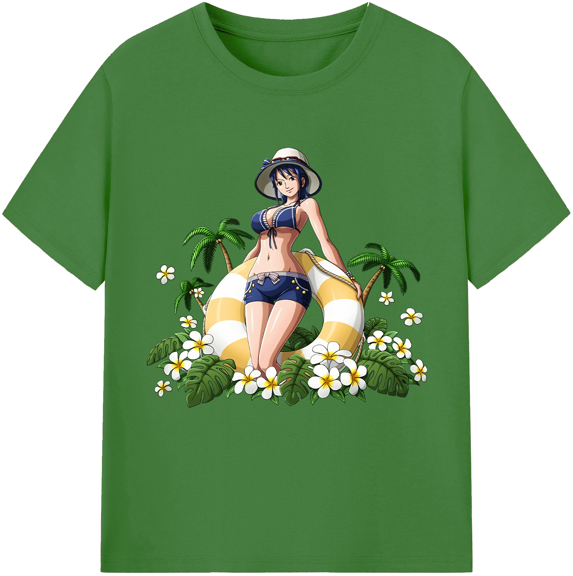 ワンピース ニコ・ロビン ONE PIECE Nico Robin レディースカジュアルプリントTシャツ（綿100％）